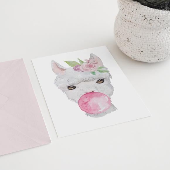 Cute Llama Nursery Decor Wall Art Watercolor Illustration Print Poster Unframed - Picture 6 of 7